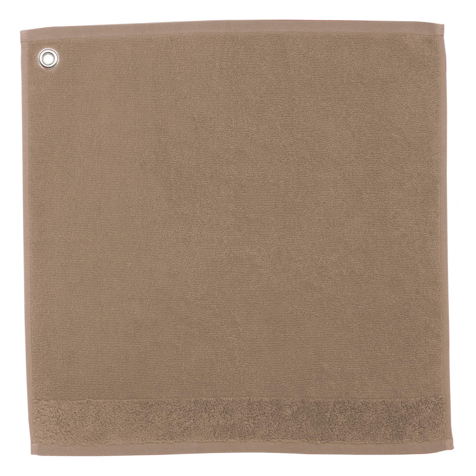 HANDTUCH MIT ÖSE Curl tabakfarben 50 x 50 cm - Cappuccino, Textil (50/50cm) - Winkler