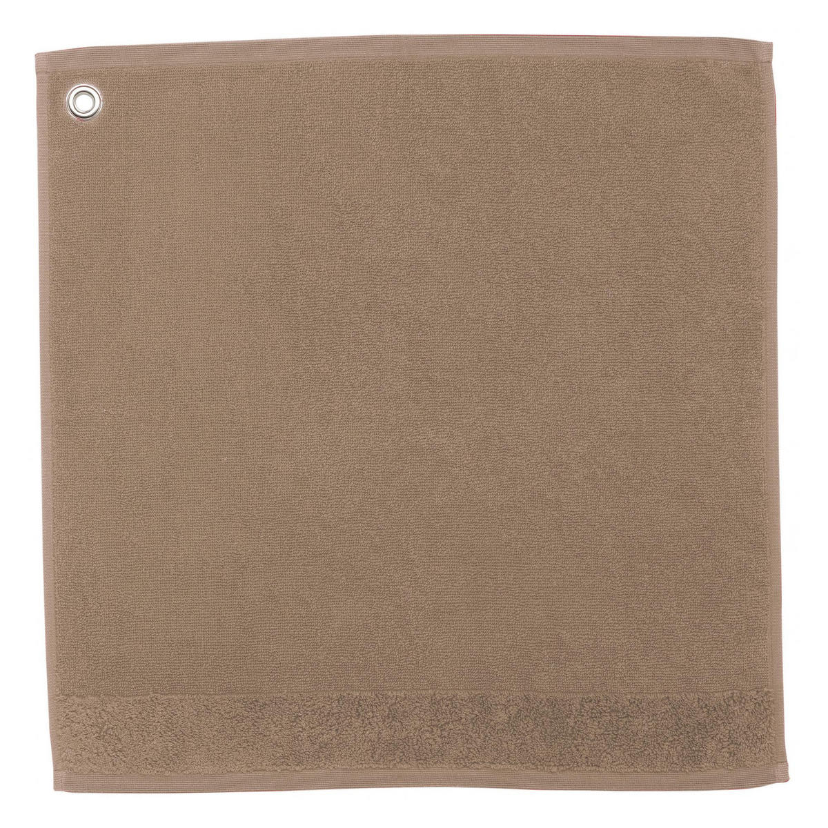 HANDTUCH MIT ÖSE Curl tabakfarben 50 x 50 cm - Cappuccino, Textil (50/50cm) - Winkler