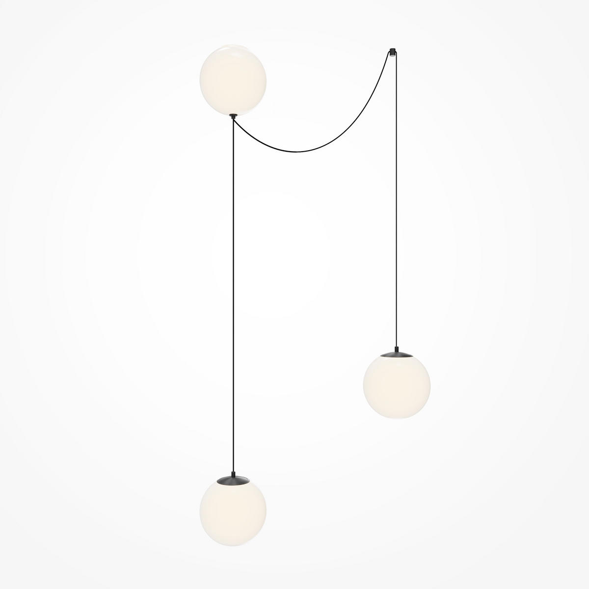 HÄNGELEUCHTE Twins - Schwarz - 20/20/300 cm - Schwarz, Metall (20/20/300cm) - Maytoni