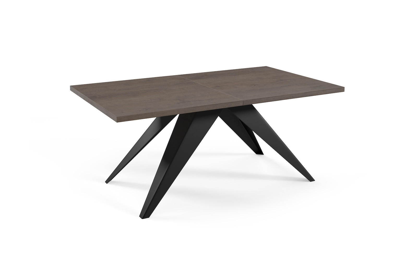 ESSTISCH Vento Eiche lefkas dunkel / Schwarz 160/260 / 90 / 76cm - Eichefarben/Schwarz, Holz/Holzwerkstoff (160/90/76cm) - Feldmann-Wohnen