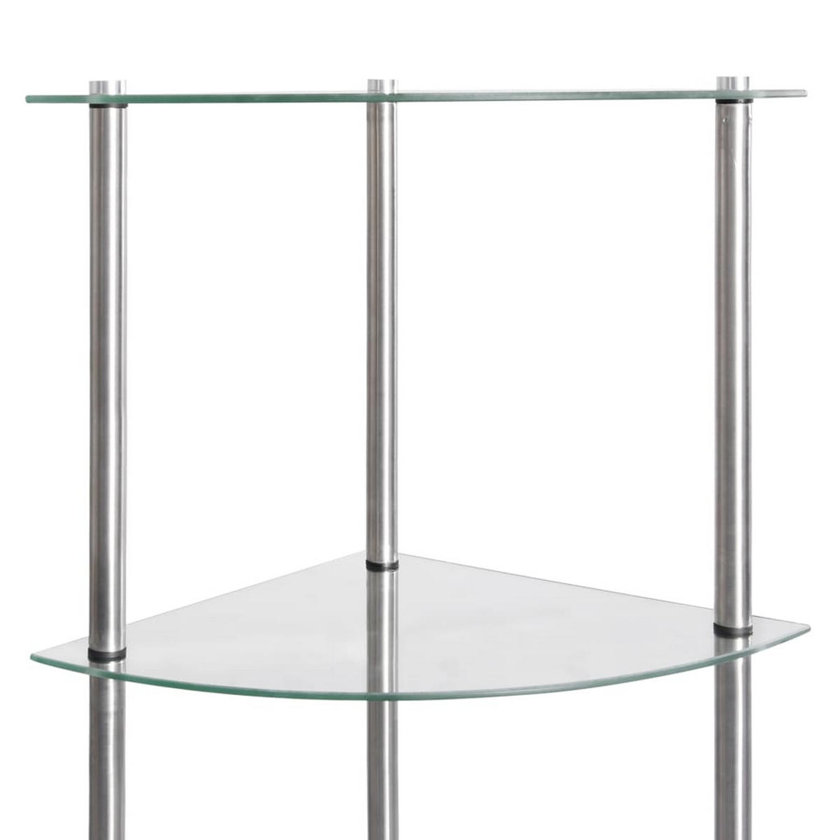 REGAL mit 4 Ablagen 30/30/160 cm für die Ecke aus Hartglas Transparent - Transparent, Glas (30/160/30cm) - vidaXL