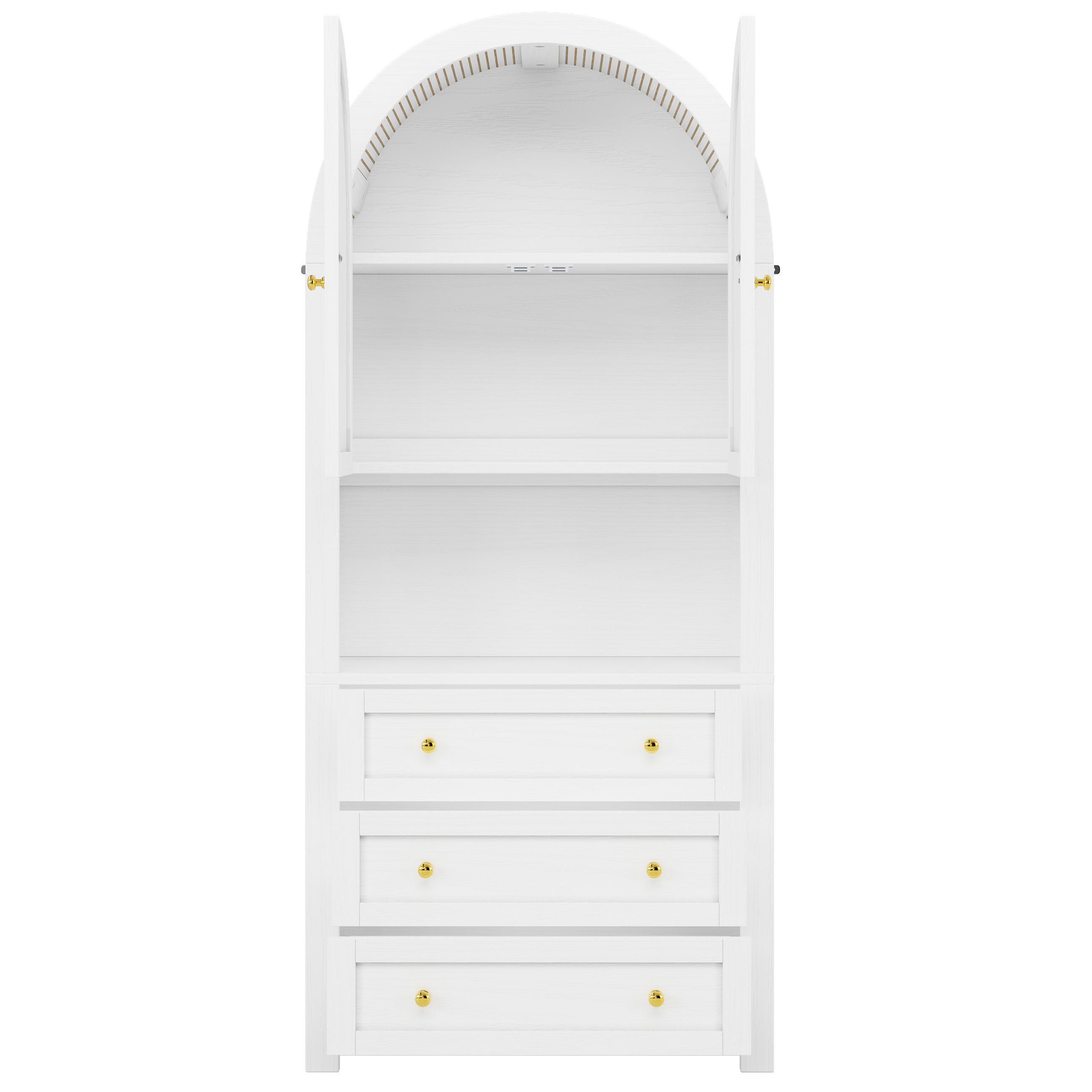 BUFFETSCHRANK Weiß 70/35/180 cm - Weiß, Holz (70/180/35cm) - PANGIVO