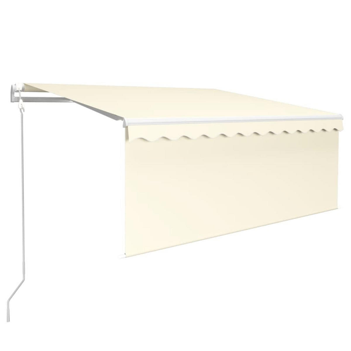 MARKISE Automatisch Einziehbar mit Volant 3,5x2,5 m Creme - Creme, Metall (350/1/350cm) - furnicato