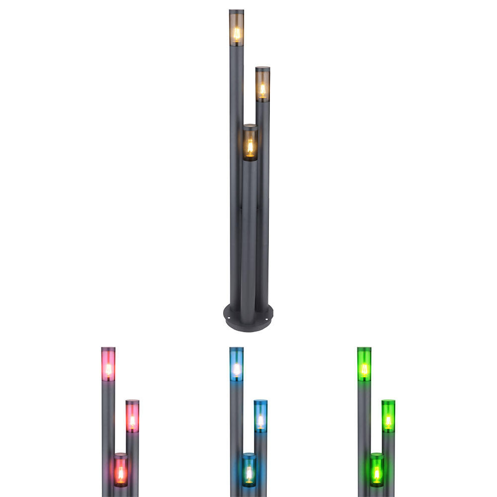 RGB LED STEHLEUCHTE Edelstahl Anthrazit - Anthrazit, Metall (28/28/170cm) - Globo Lighting