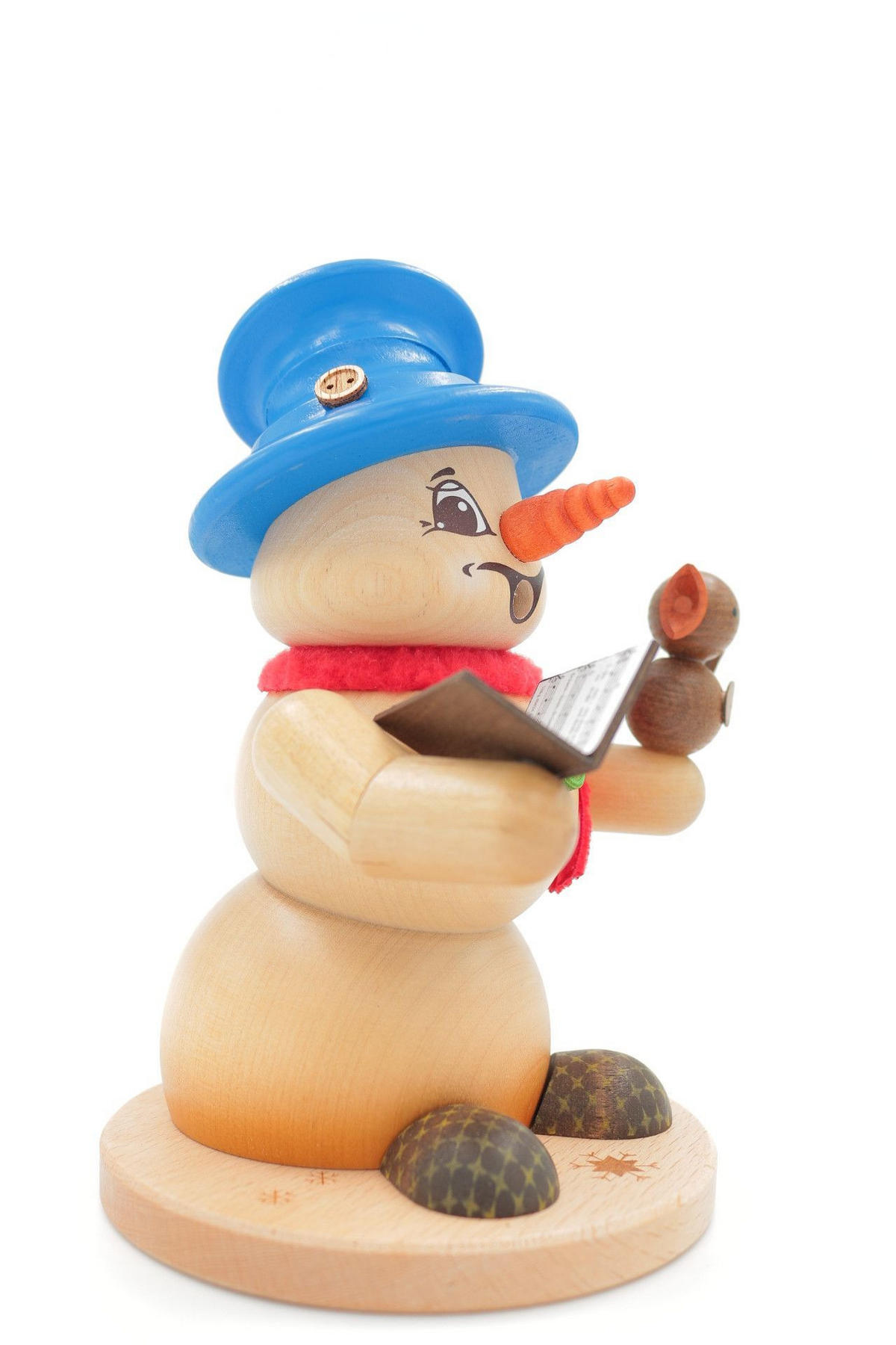 RAUCHFIGUR Schneemann Natur Sänger 19 cm - Multicolor, Holz (15/19/0.1cm)