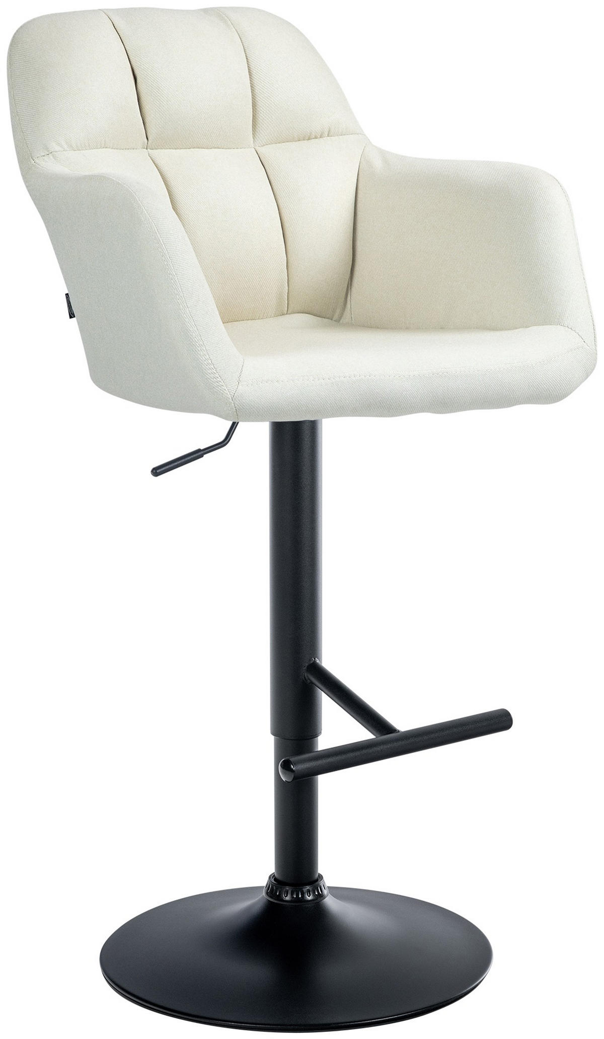 BARHOCKER Nardo Stoff schwarz creme - Schwarz/Naturfarben, Textil/Metall (57/118/59cm) - TPFLiving
