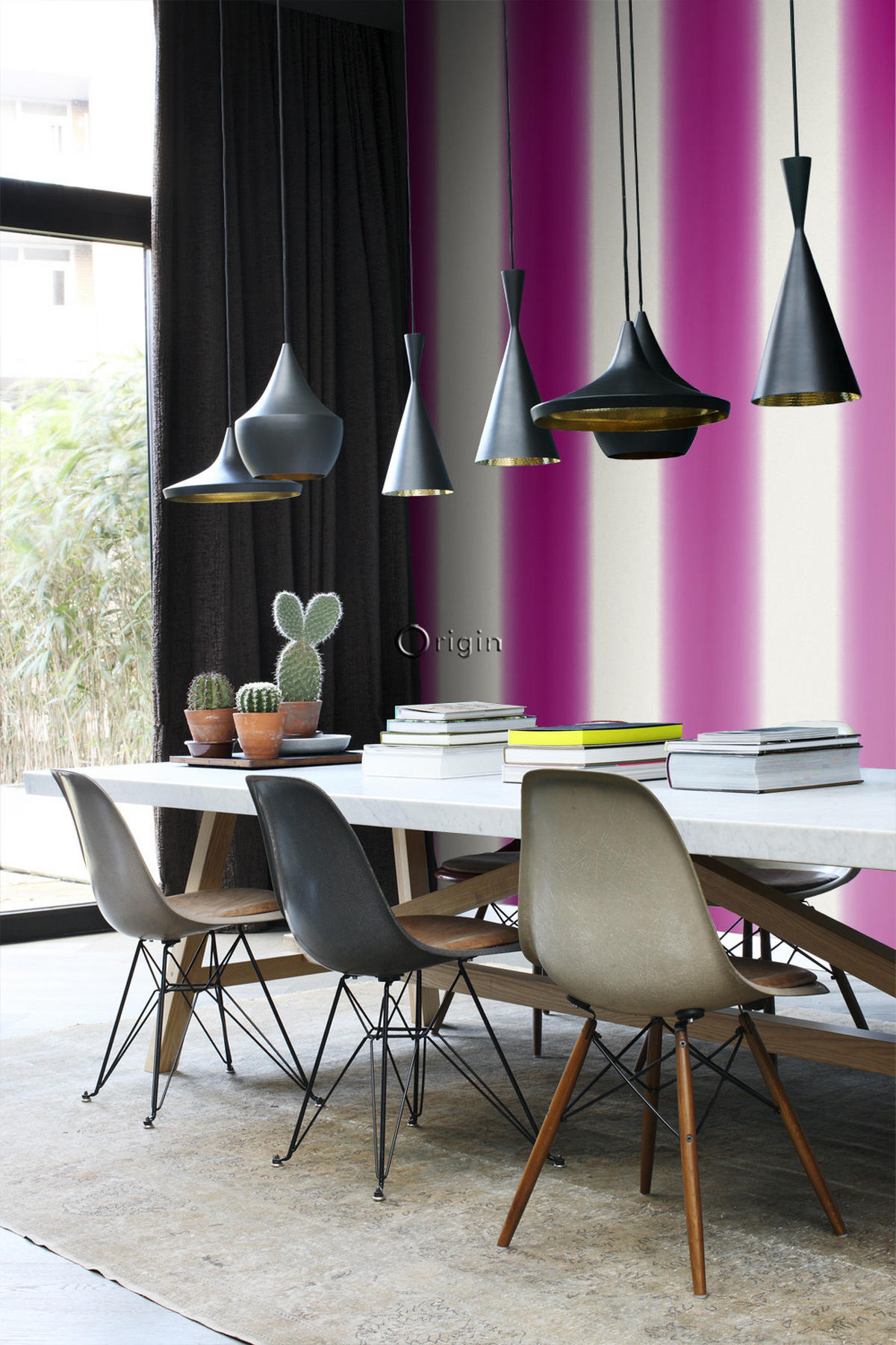 TAPETE Dip Dye-Motiv 53 cm x 10.05 m - Pink, Papier (53/1000cm) - Origin Wallcoverings