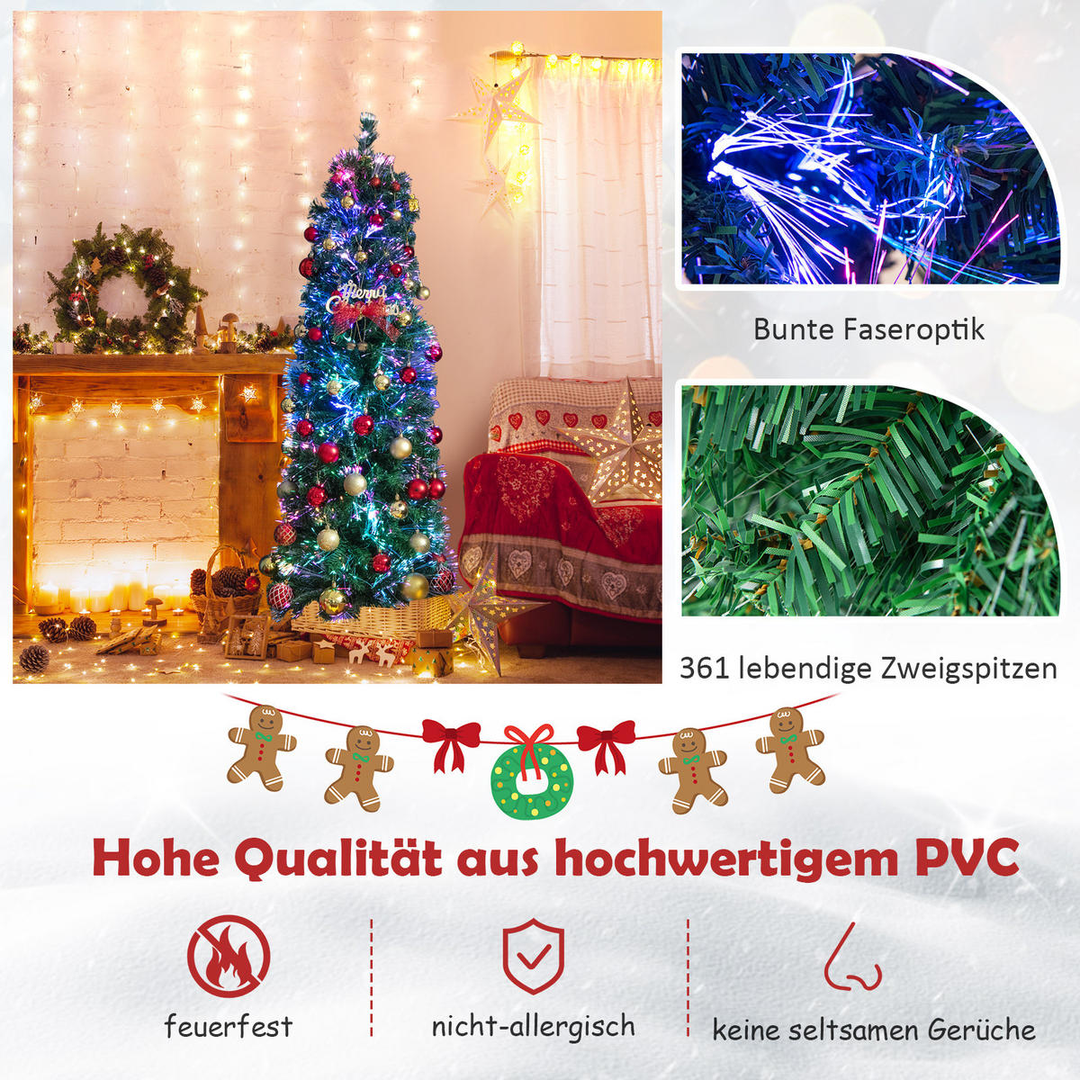 WEIHNACHTSBAUM 150cm Grün - Grün, Kunststoff (150cm) - COSTWAY