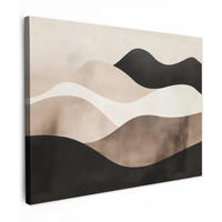 LEINWANDBILD Abstrakt - Landschaft - Wellen - Cremefarben Wandbilder 80x60 cm - Cappuccino, Textil (80/60cm) - MuchoWow