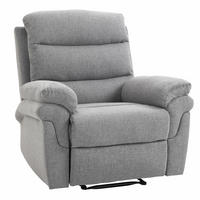 FERNSEHSESSEL DE-15353 manuell verstellbare Rückenlehne Hellgrau meliert - Grau, Metall (92/102/91cm) - ComfortXL