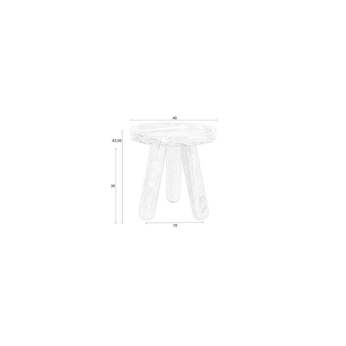 BEISTELLTISCH Cosmopolitan Rund 40 cm - Braun, Stein (40/40/43.5cm) - Zuiver