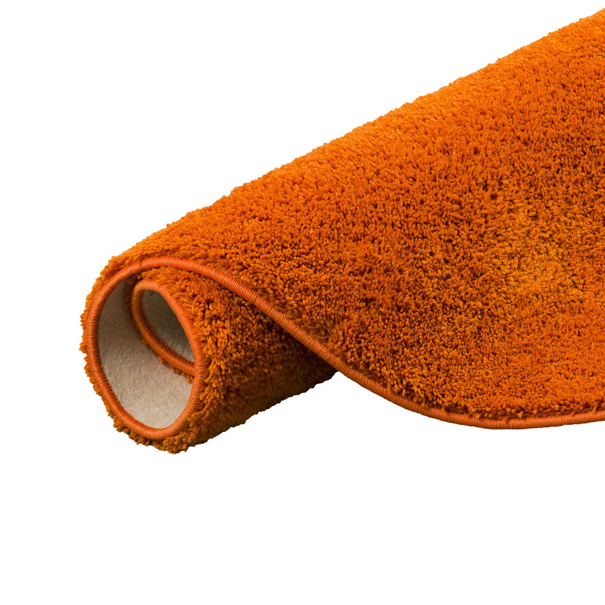 HOCHFLOR SHAGGY TEPPICH PALACE RUND - Orange, Textil (100/100cm) - Snapstyle