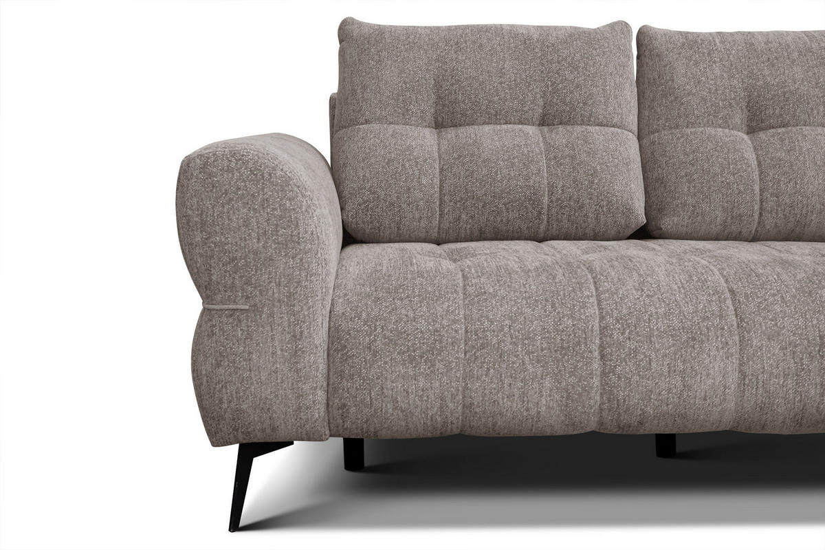 SOFA SALVINI 2,5-Sitzer, dunkelbeige - Beige, Holz/Textil (206/88/99cm) - Courtois Laville