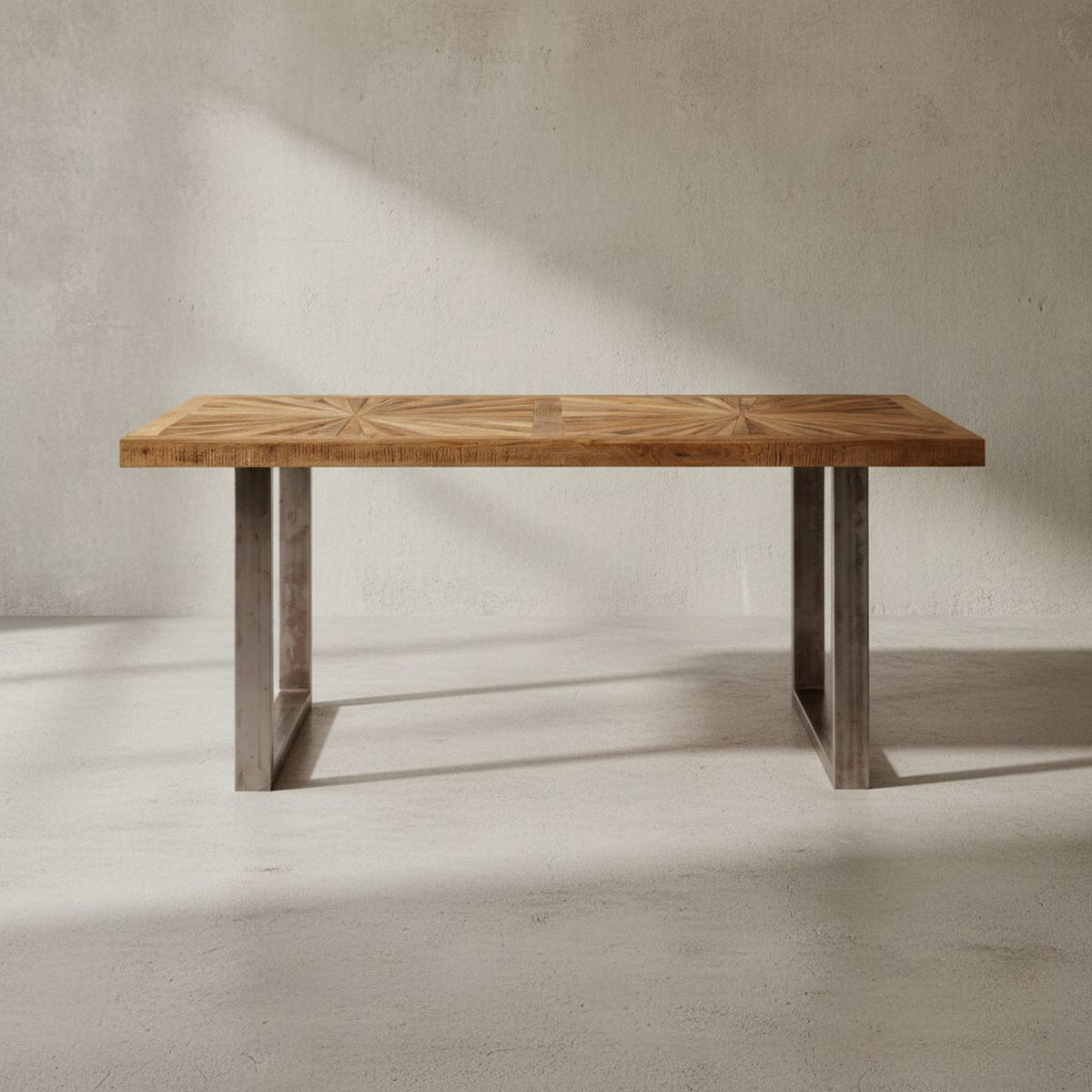 ESSTISCH Massivholz Edelstahlbeine Rustikal, Braun 180x90x76 cm - Anthrazit/Braun, Holz/Metall (90/180/76cm) - KADIMA DESIGN