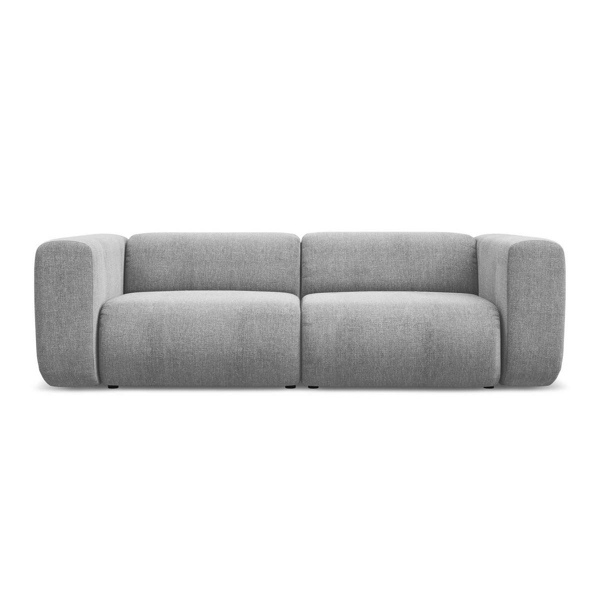 3-SITZER SOFA Chenille Stoff Grau - Hellgrau/Schwarz, Kunststoff/Textil (228/70/89cm) - LaMiaSofa