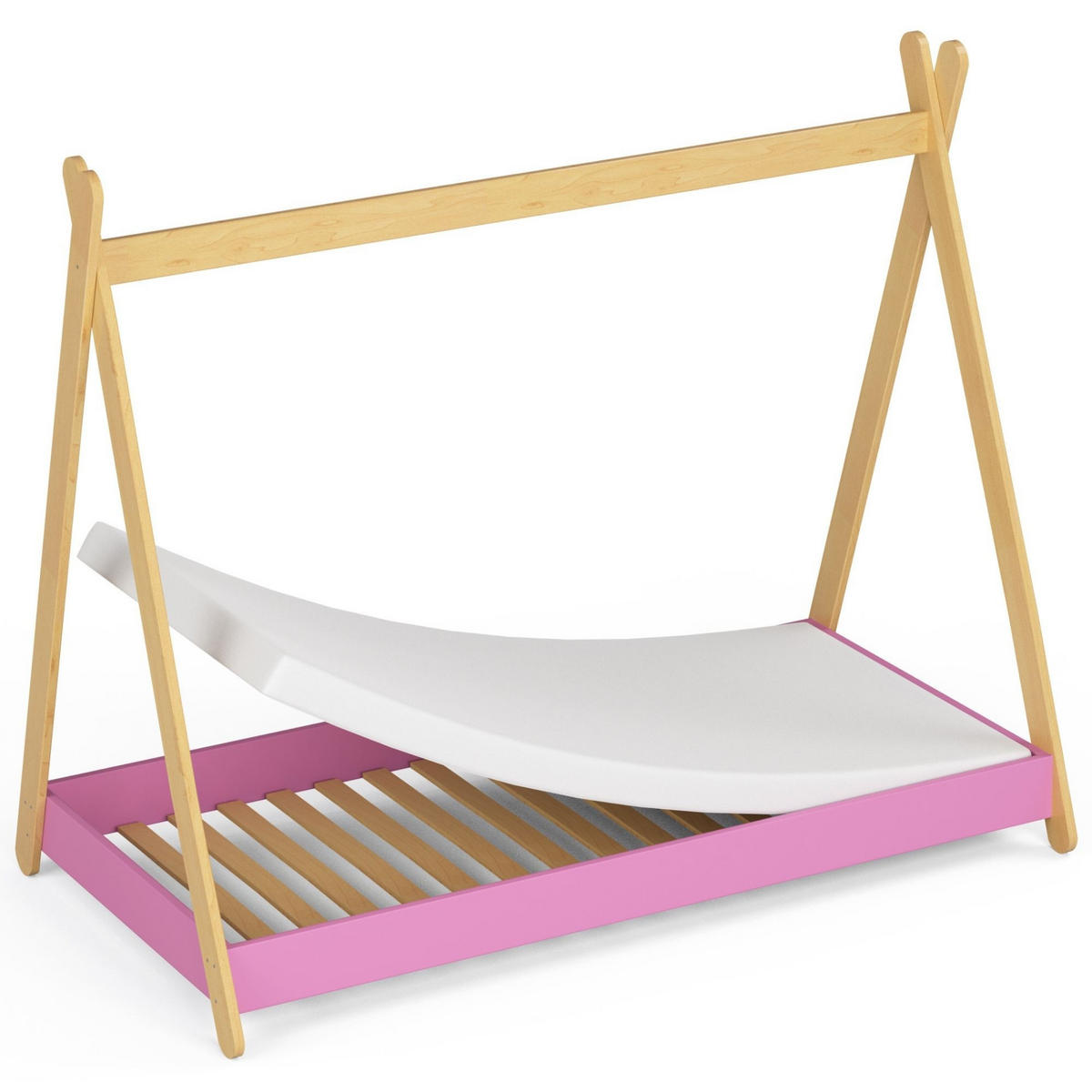 KINDERBETT Rosa 155/85/164 - Rosa, Holzwerkstoff - RAUMHIRSCH FURNITURE