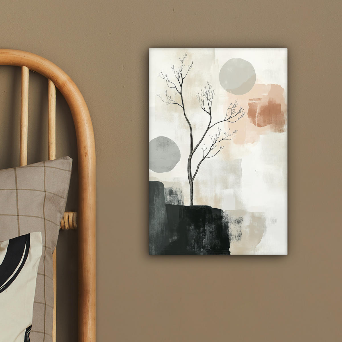 LEINWANDBILD Wabi sabi - Beige - Pflanze 20x30 cm - Sandfarben, Textil (20/30cm) - MuchoWow