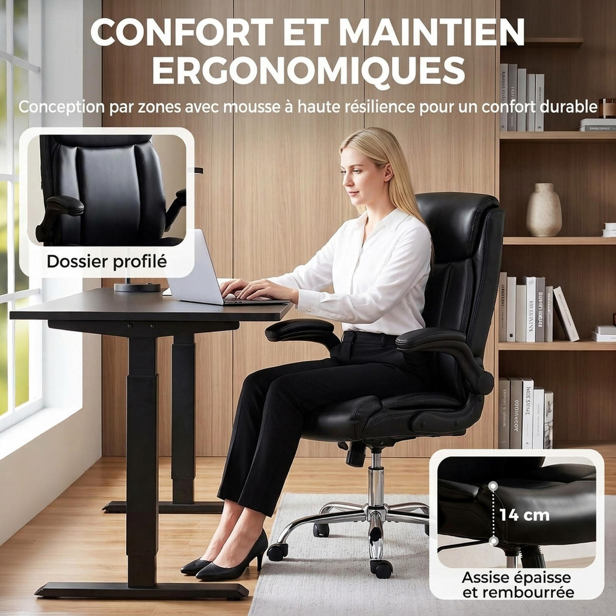 BÜROSTUHL Schwarz 70.0/69.0/117.0 cm - Schwarz, Kunststoff (69/117/70cm)