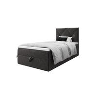 BOXBETT ALTEA 90x200 Monolith 92, mit Matratze H3, Bonell und Topper, Grau - Grau, Holz/Kunststoff (90/200cm) - Bedante