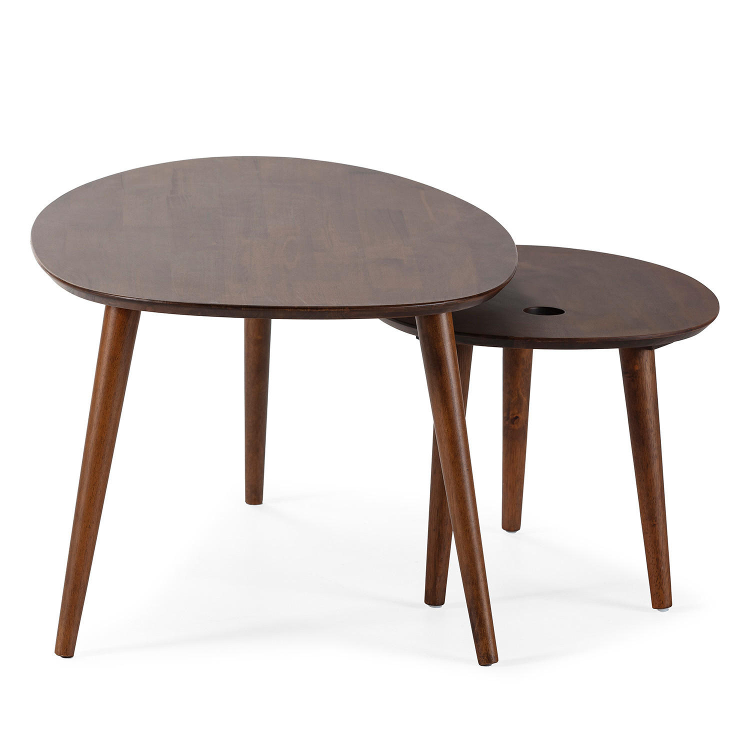COUCH-/BEISTELLTISCH-SET Eclipse Walnussfarbe - Wildeiche, Holz (45/100/60cm) - VS Venta-stock