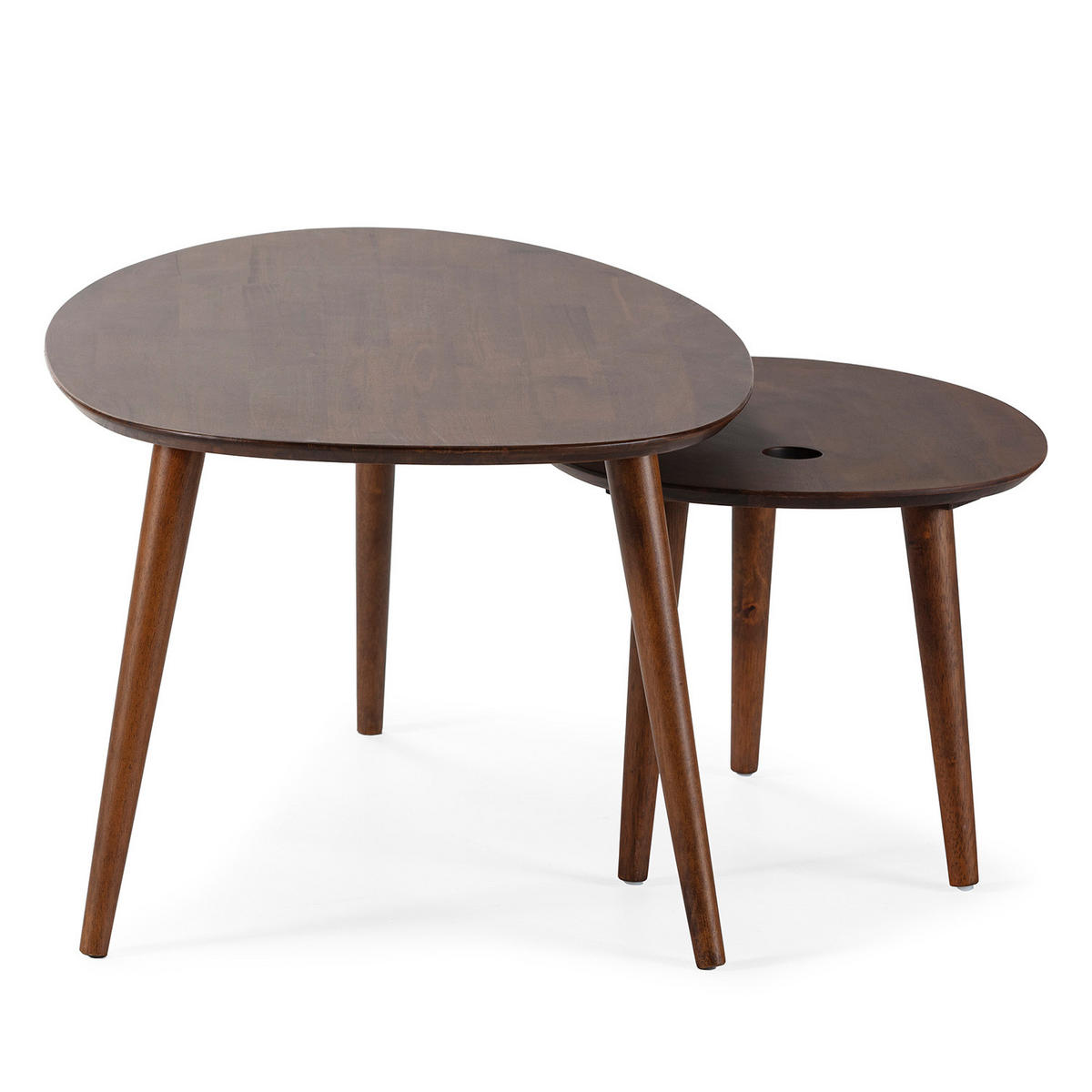 COUCH-/BEISTELLTISCH-SET Eclipse Walnussfarbe - Wildeiche, Holz (45/100/60cm) - VS Venta-stock