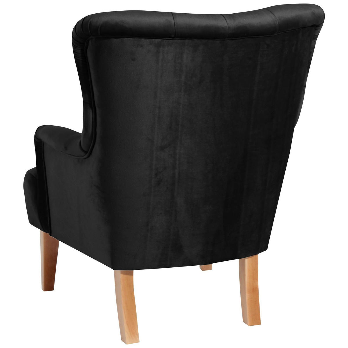 SESSEL Kaiya Bezug Samtvelours Buche natur / schwarz - Schwarz, Kunststoff (71/97/82cm) - 58aufmkessel