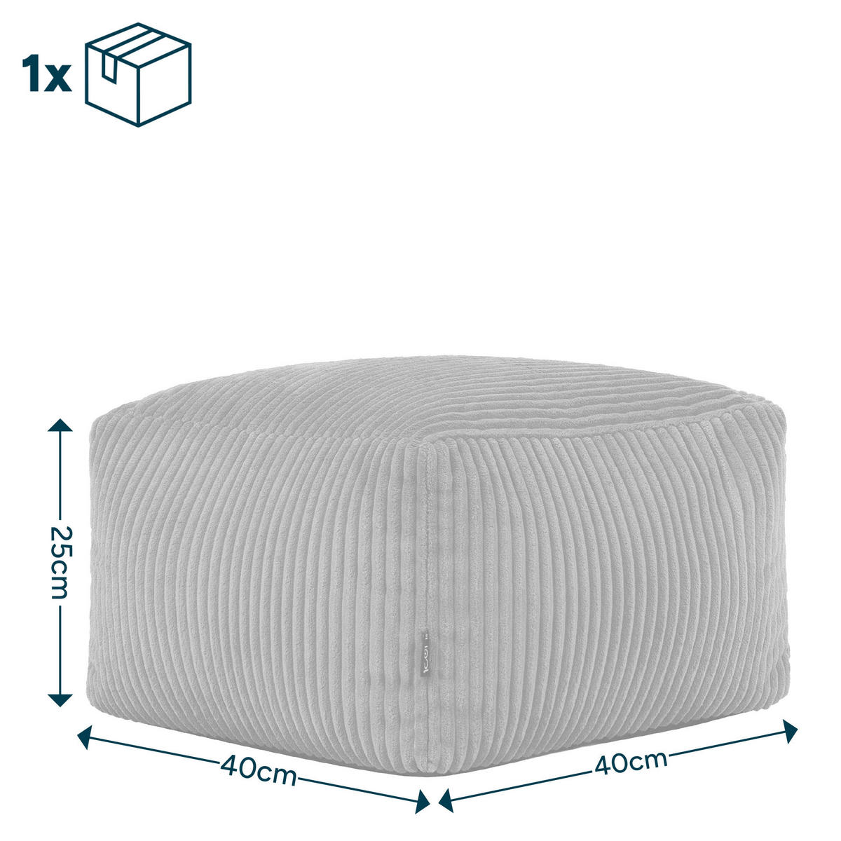 SITZPOUF Amara - Terracotta, Textil (42/24/42cm) - icon