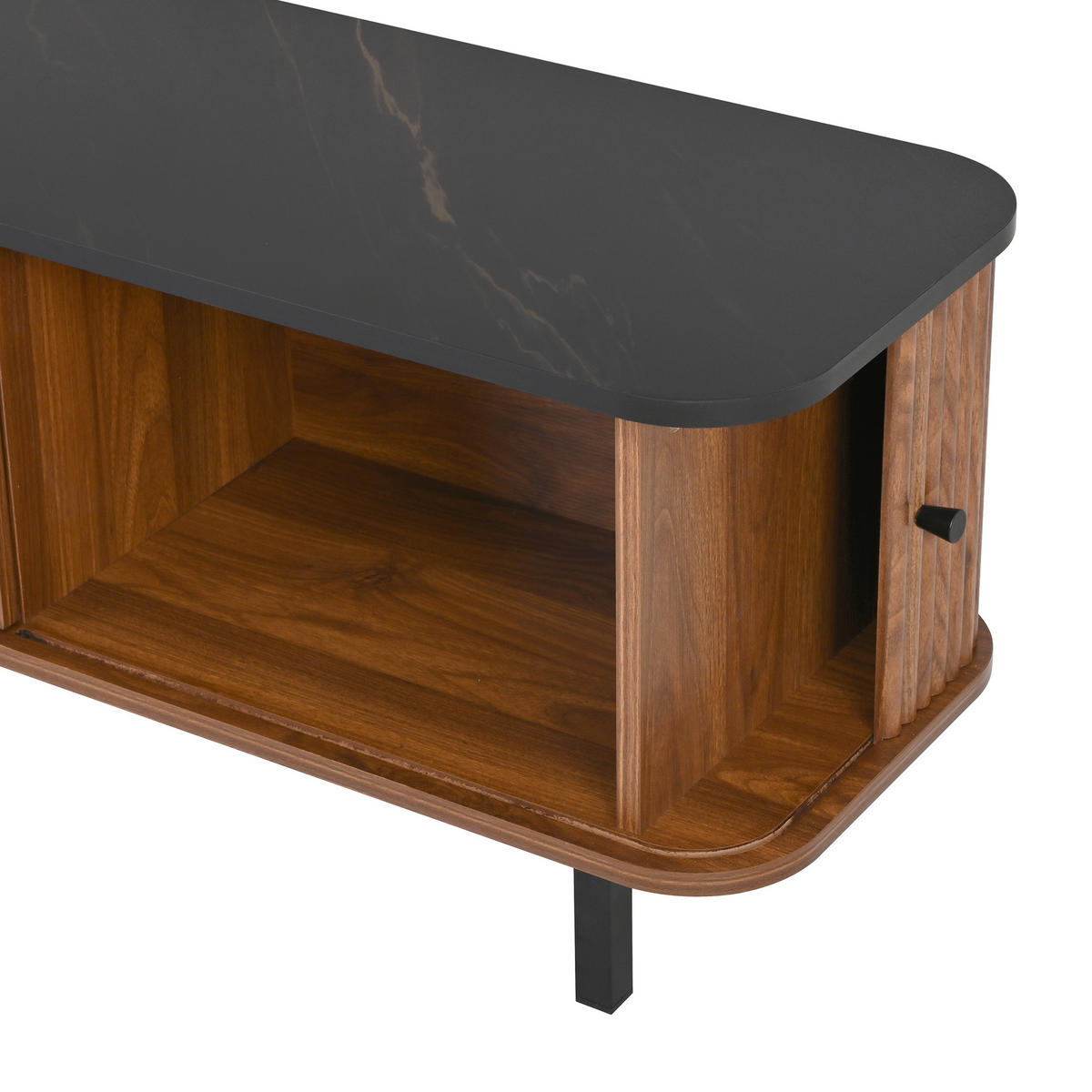 TV-SCHRANK 190cm Schiebetüren Gitter modern Stauraum - Walnussfarben, Holzwerkstoff (35/45/190cm) - FLIEKS