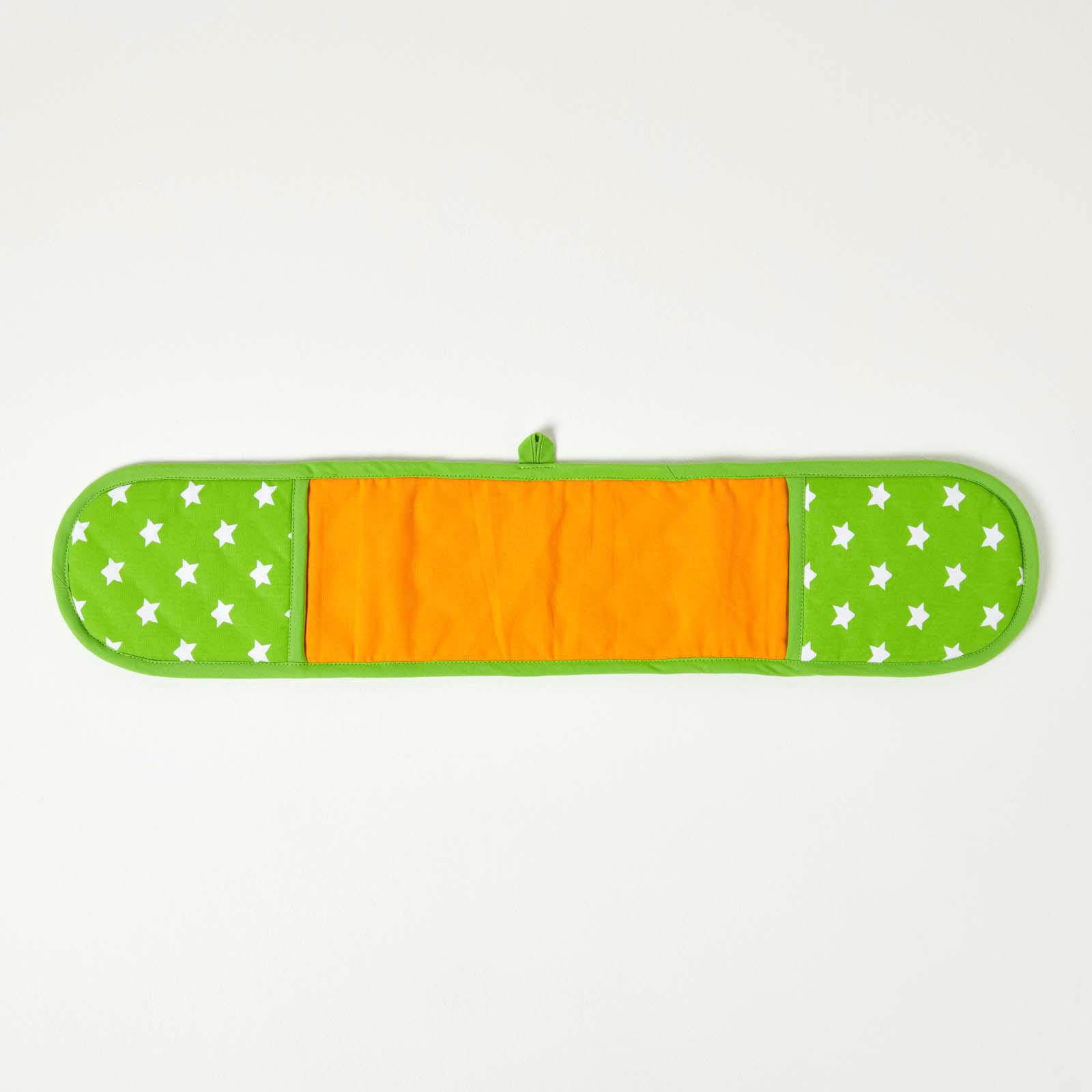 DOPPEL-OFENHANDSCHUH Sterne 18/84 cm, Baumwolle wattiert - Orange, Textil (18/84cm) - Homescapes