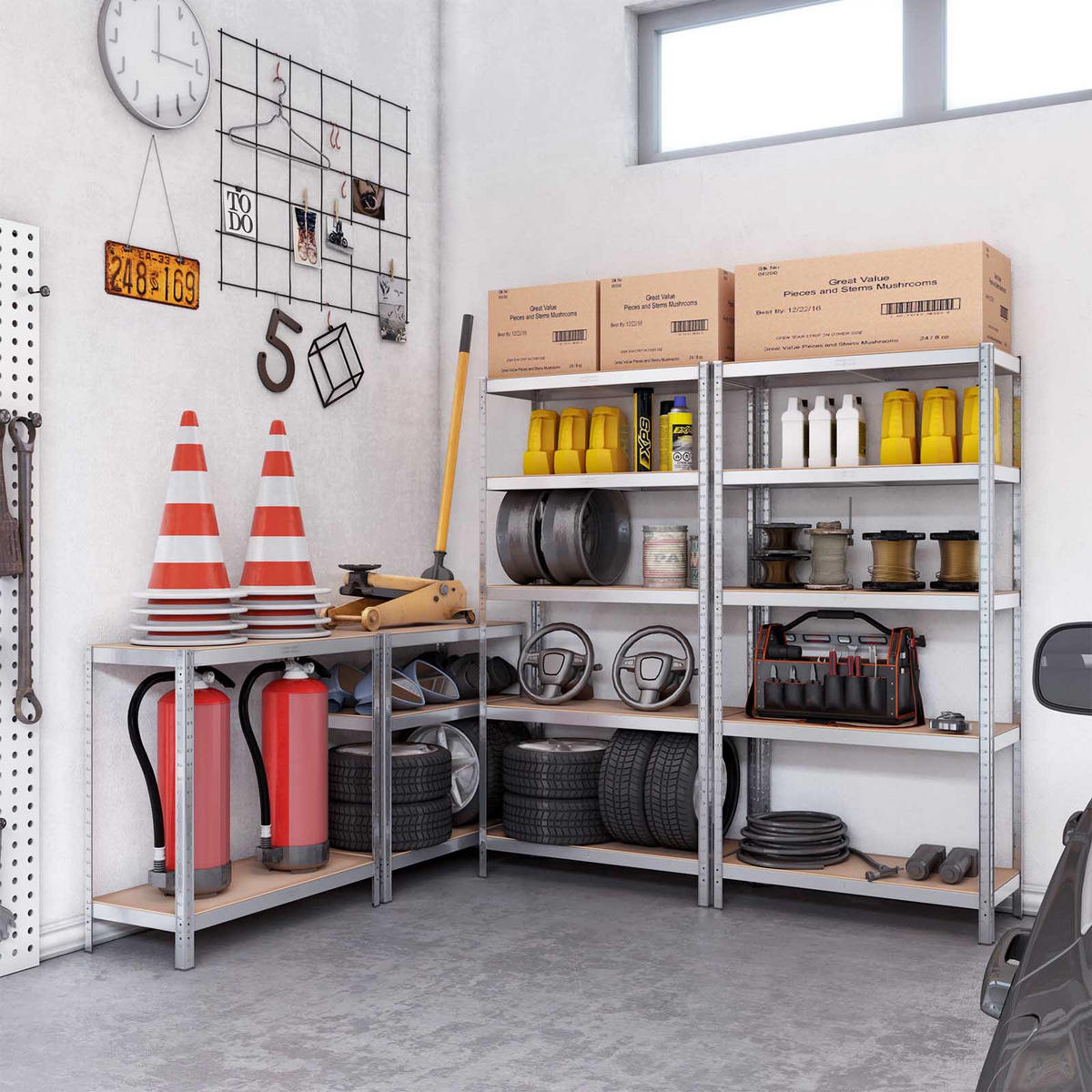 STANDREGAL - Silberfarben, Metall (90/180/40cm) - Hansiro