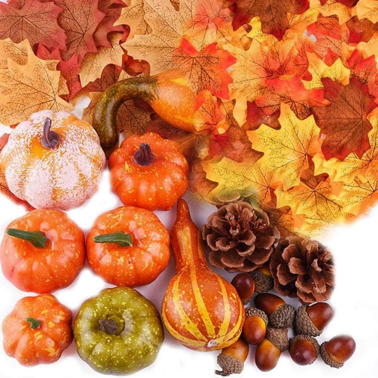 DEKO-SET Herbst 100-teiliges Set - Multicolor, Kunststoff (7.5cm)