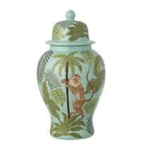 DEKORTIVER TOPF AFFE - Multicolor, Keramik (29.5/54.5/29.5cm) - J-Line