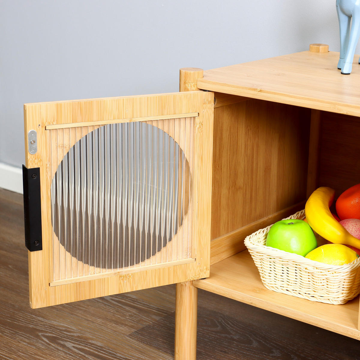 TV-LOWBOARD - Hellbraun, Holz/Holzwerkstoff (103/48/40cm) - Relaxdays