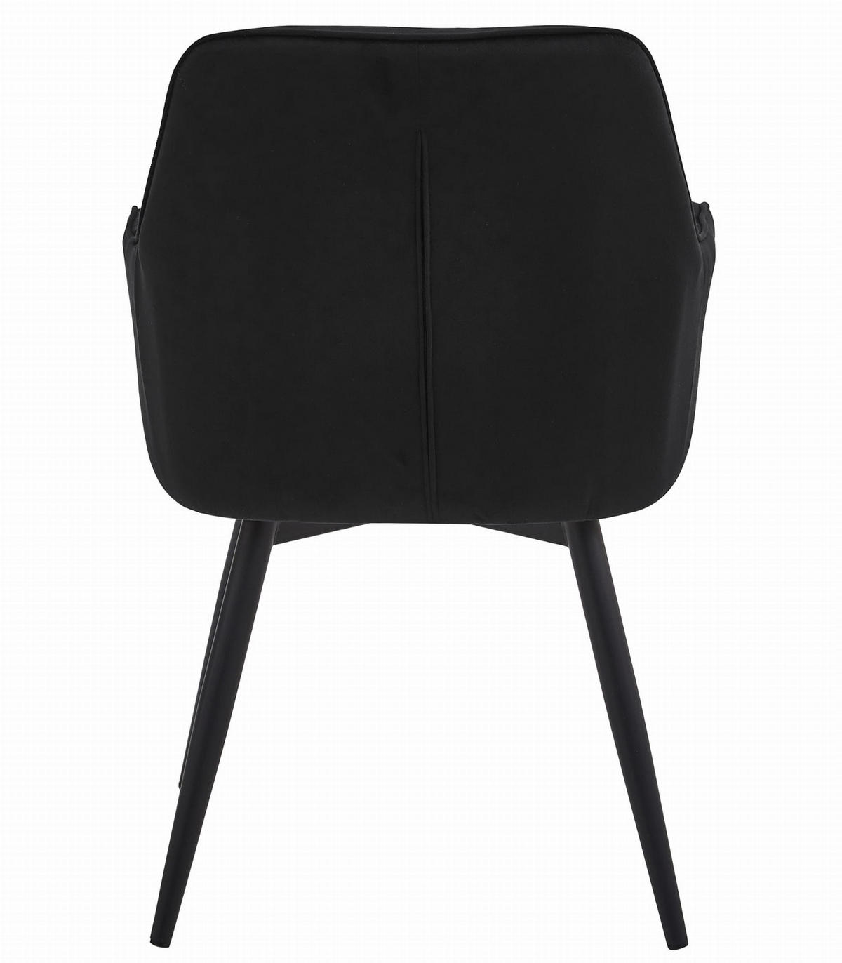 ESSZIMMERSTUHL LUKK360 schwarzer Sitz, schwarze Beine - Schwarz, Textil (56/84/61cm) - Valora