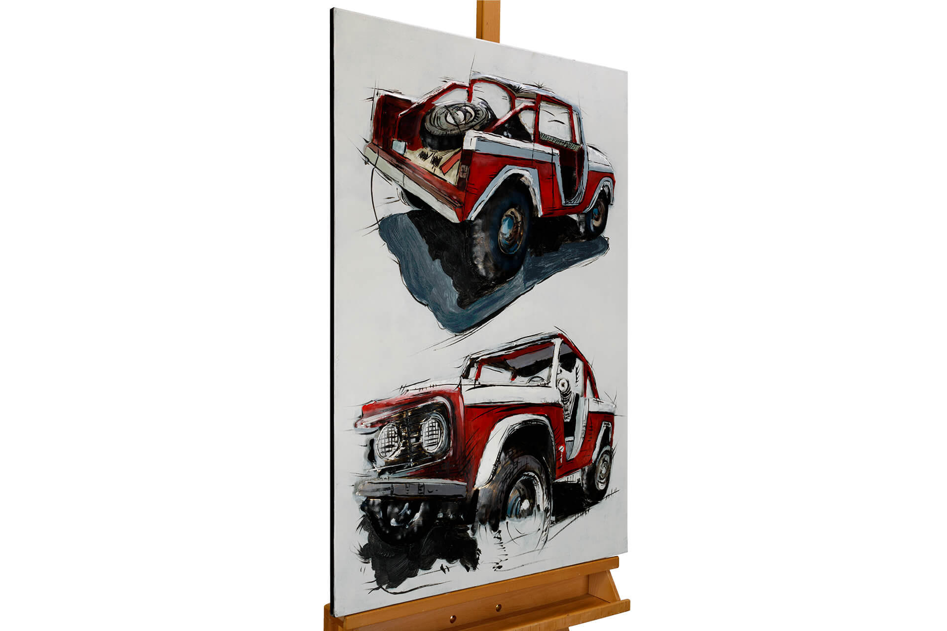 METALLBILD Rot 60/90 cm - Rot/Grau, Metall (4.8/90cm) - KUNSTLOFT