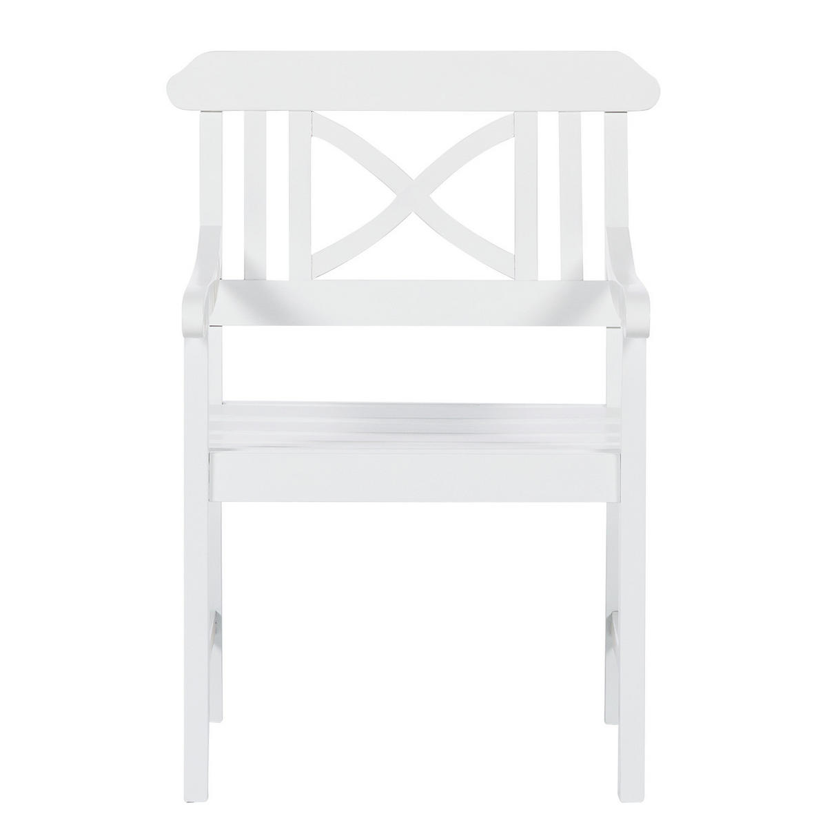 GARTENSTUHL - Akazie massiv - Weiß, Holz (65/88/60cm) - home24