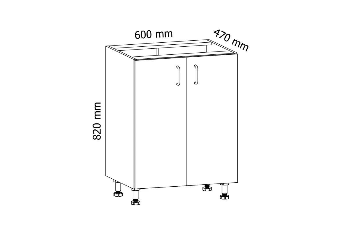 SPÜLENUNTERSCHRANK – 60 cm – D60Z – Velmora – Weiß Hochglanz - Weiß Hochglanz, Holzwerkstoff (60/82/47cm) - ROYAL24_MARKT
