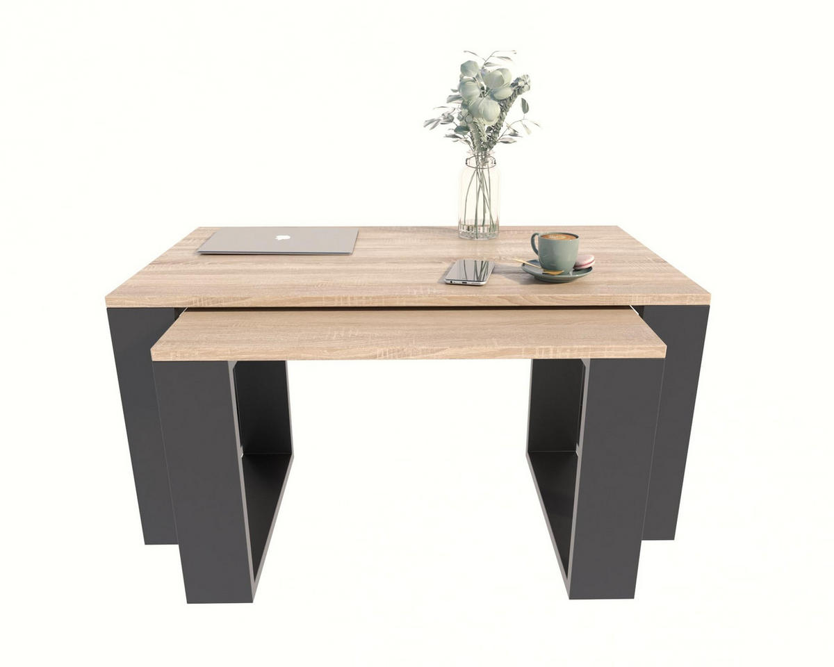 COUCHTISCH WESTA Sonoma Eiche 2er-Set - Sonoma Eiche, Holzwerkstoff (50/100/47.8cm) - Matkam Möbel