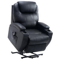 SESSEL mit Aufstehhilfe, Schwarz - Schwarz, Kunststoff (92/109/84cm) - HOMCOM