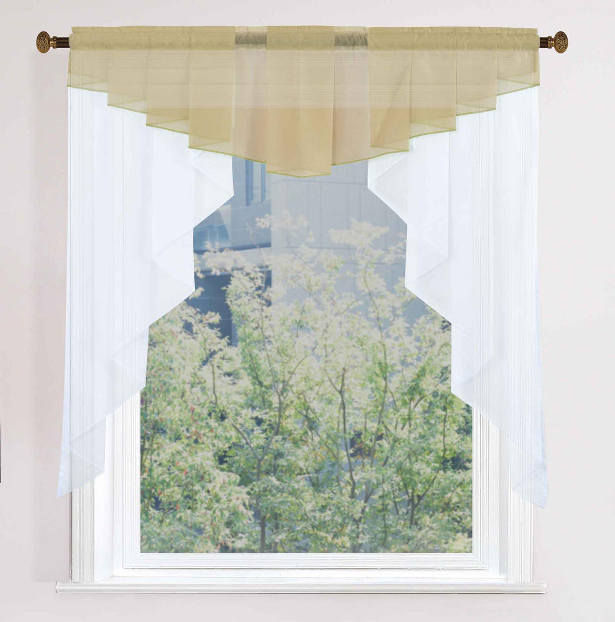 SCHEIBENGARDINE MEIßEN 100x100 cm Sand - Sandfarben, Textil (100/100cm) - Gardinenbox