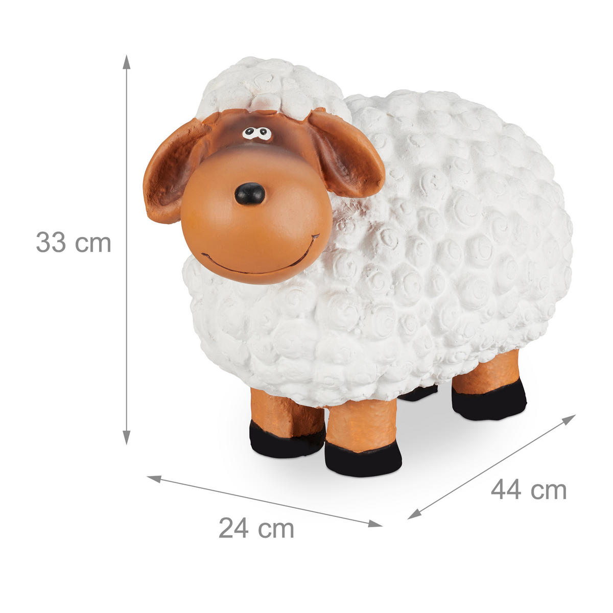 GARTENFIGUR Schaf - Multicolor, Keramik (24/33/44cm) - Relaxdays