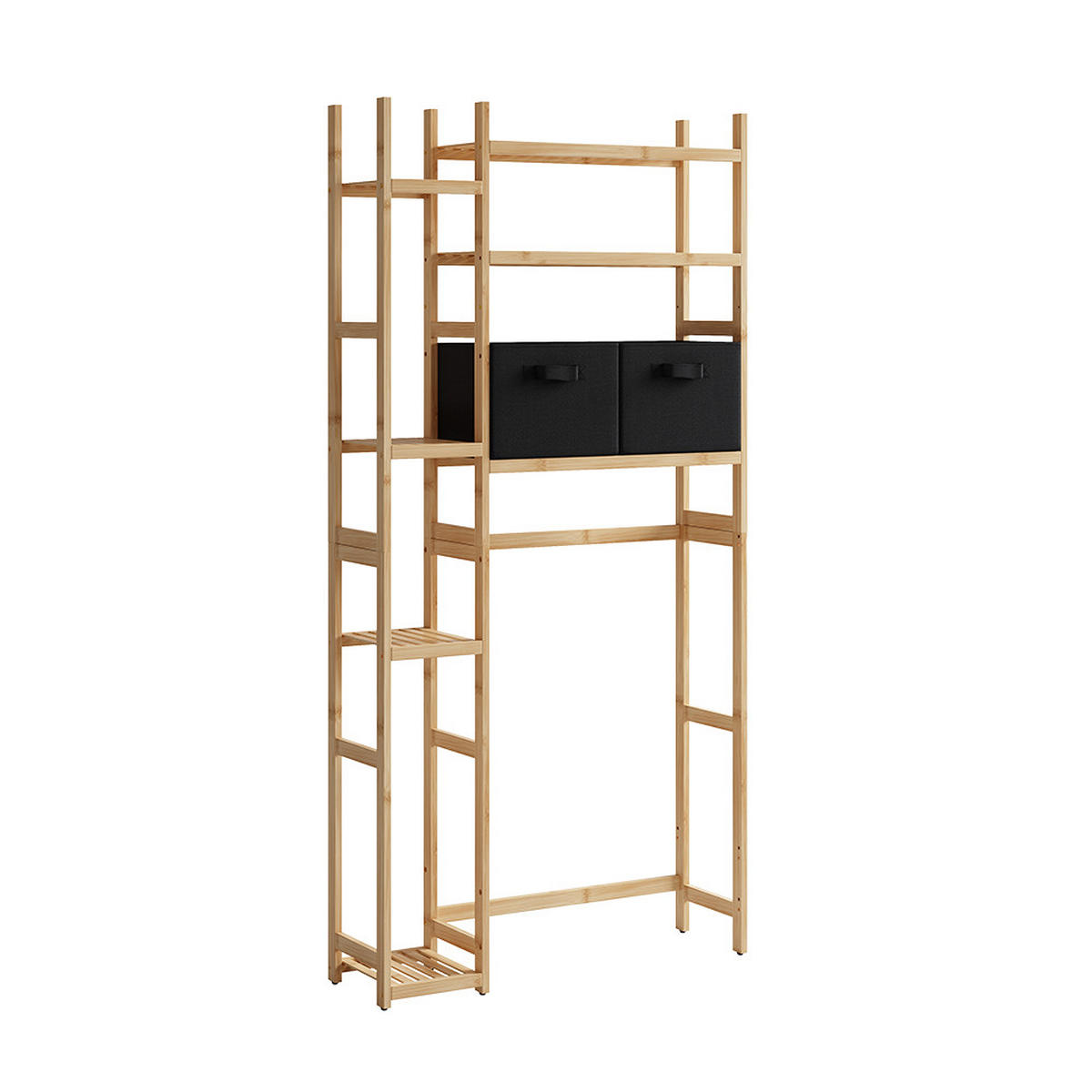 WASCHMASCHINENSCHRANK Bilbao Bambus 78.5 x 163 cm mit 2 Vliesschubladen - Grün, Holzwerkstoff (78.5/163/23.5cm) - Vicco