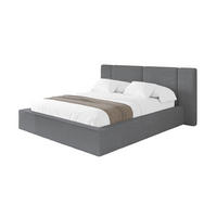 POLSTERBETT mit Bettkasten und Lattenrost, Boxbett ohne Matratze - RIVO 200x200 Dunkelgrau - Graphitfarben, Holzwerkstoff/Textil (200/200cm) - ALTDECOR