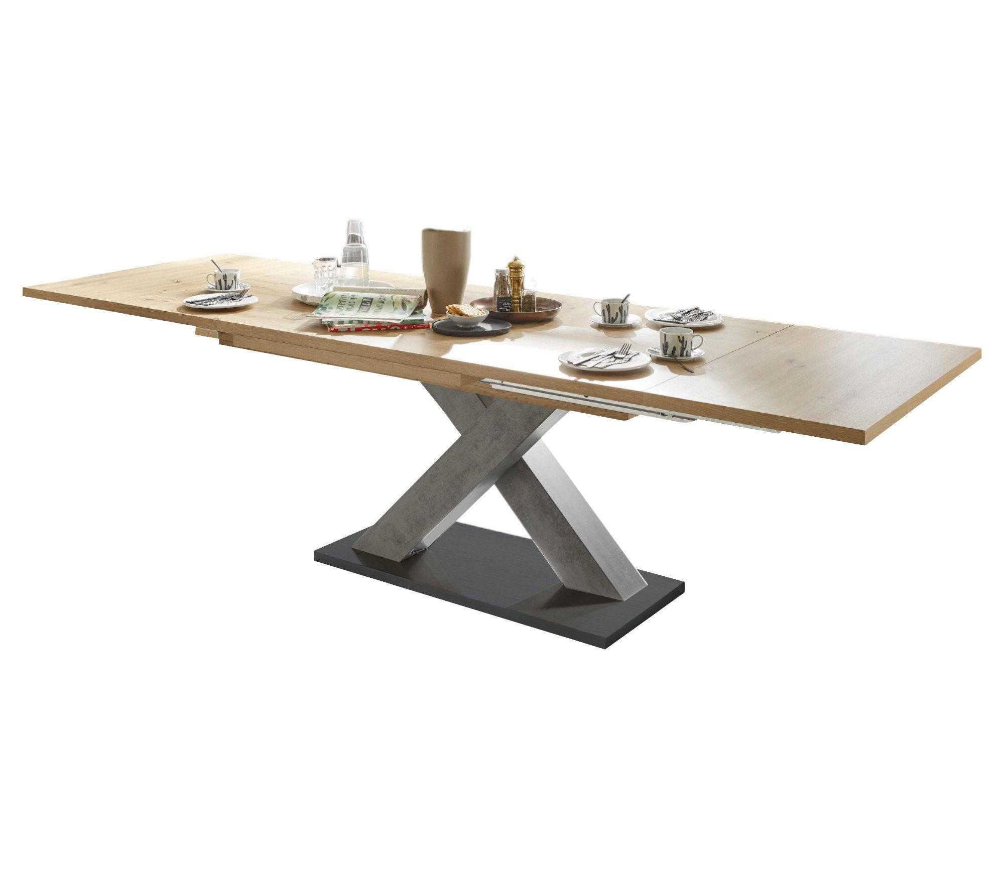 ESSTISCH ausziehbar Elene 160x90x76 Graphit/Asteiche - Eiche Artisan, Holzwerkstoff (160/90/76cm) - 58aufmkessel