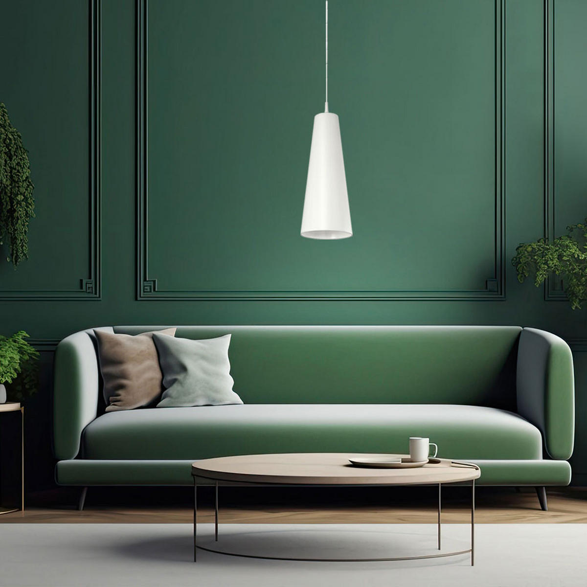 HÄNGELEUCHTE RAZZI Stoff Weiß - Weiß, Textil (20/20/120cm)