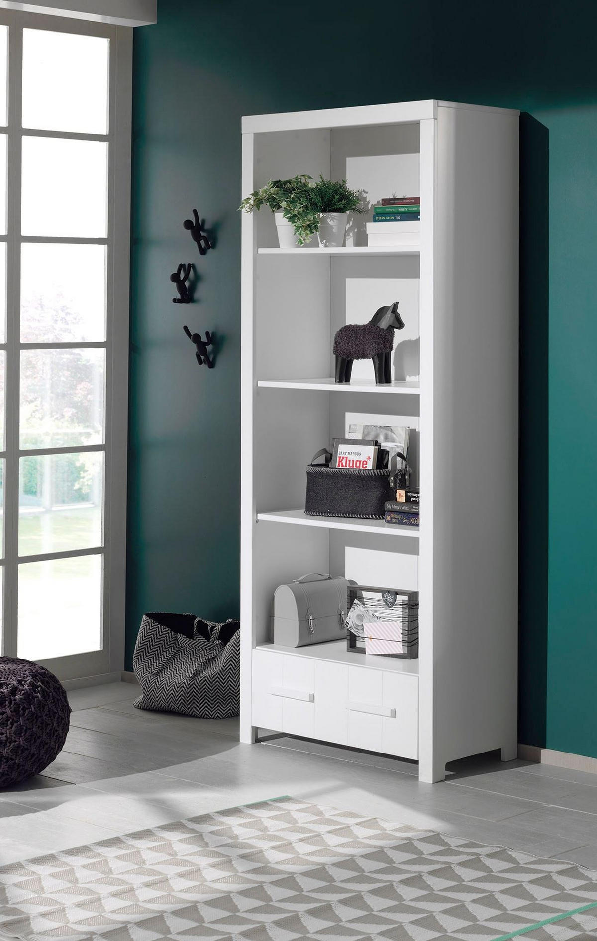 STANDREGAL Karalynn 87x39x206 aus MDF in der Farbe Weiß - Weiß, Holzwerkstoff (87/206/39cm) - 58aufmkessel