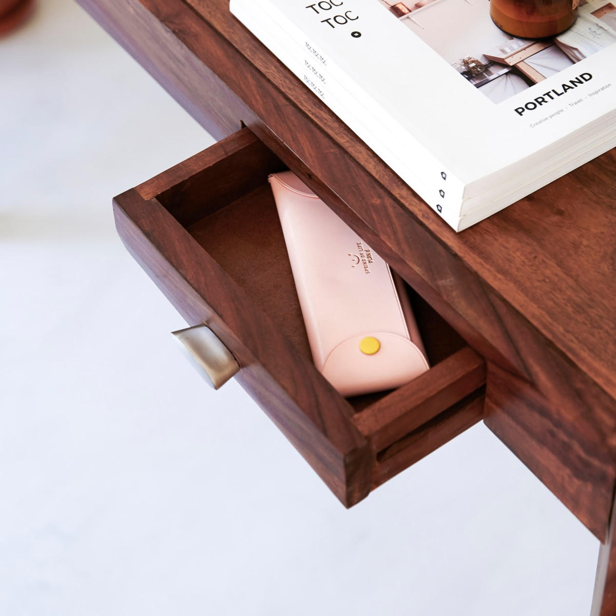 SCHREIBTISCH Luna Natur aus Palisander - Naturfarben, Holz (58/128/80cm) - Tikamoon