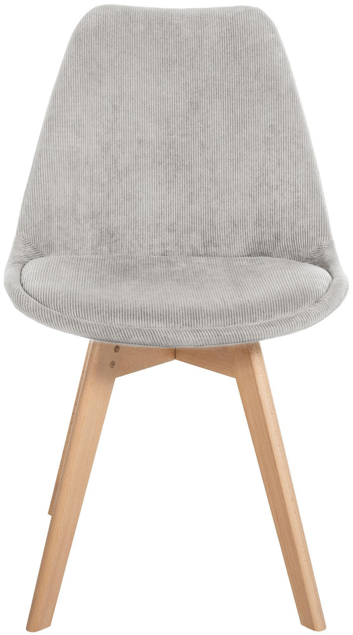 STUHL Cord beige - Eukalyptusholzfarben/Beige, Holz/Textil (49/83/50cm) - CLP
