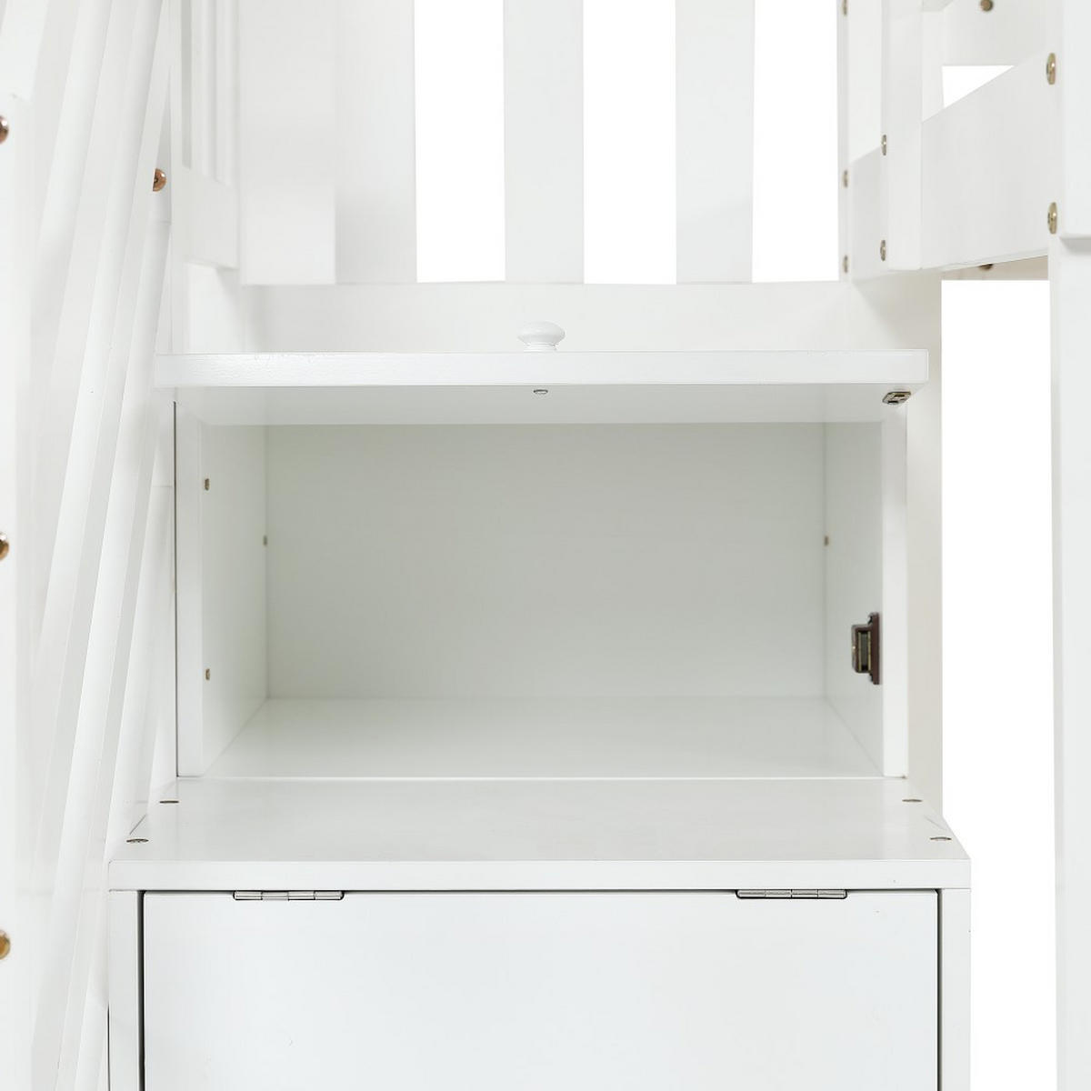 HAUSBETT 90x200cm in Weiß mit 3 Schließfächer - Weiß, Holz (90/200cm) - KOMHTOM