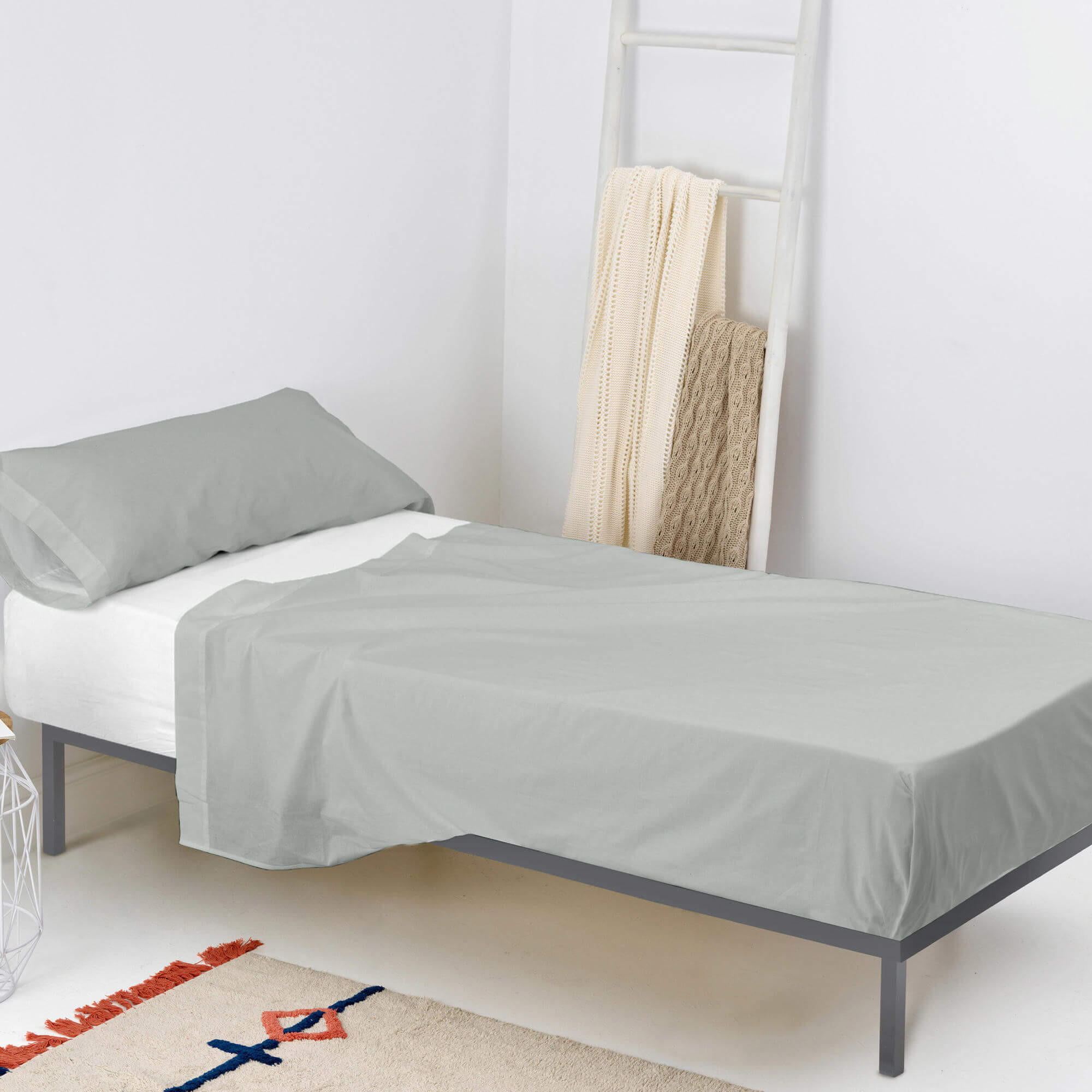 BETTWÄSCHE 2er-Set teiliges basic 180x270 cm grau - Grau, Textil (180/270cm) - Happy Friday